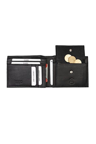 TORO NERO Portofel bărbătesc din piele naturală, negru, Maxim, protecție RFID