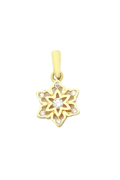 Bijuteria SORELLY Pandantiv Aur 14k Star Flower cu Pietre Zirconia