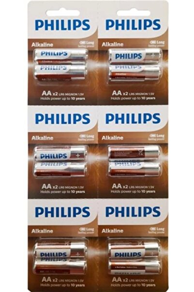 Philips AA Alkalin Kalem Pil 12'li Kartela