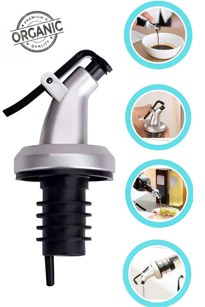HİROS'H Drip-Free Oil Stopper with Lid, Oil Pot Bottle Spout, Oil Vinegar Cruet, Sauce Bottle, Drip-Free, 10 Pcs
