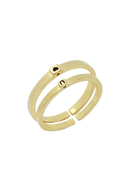 Bijuteria SORELLY Love You Adjustable Couple's Gold Plated Silver Ring Set