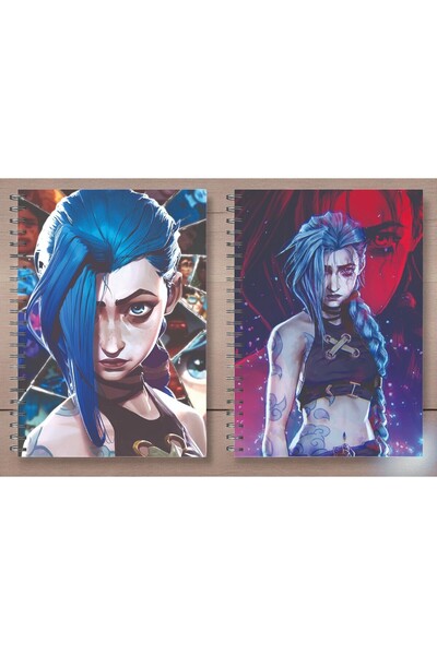nihonwosekai 2 Pcs Arcane Jinx Lol Anime A5 Size Spiral Notebook 50 Sheets
