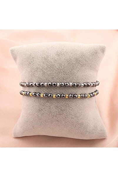 Bijuteria SORELLY Bratara Snur cu Bile Argint si Hematit Gri Argint