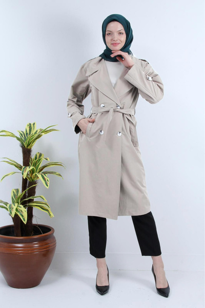 Fabric Wave Kemerli Trençkot