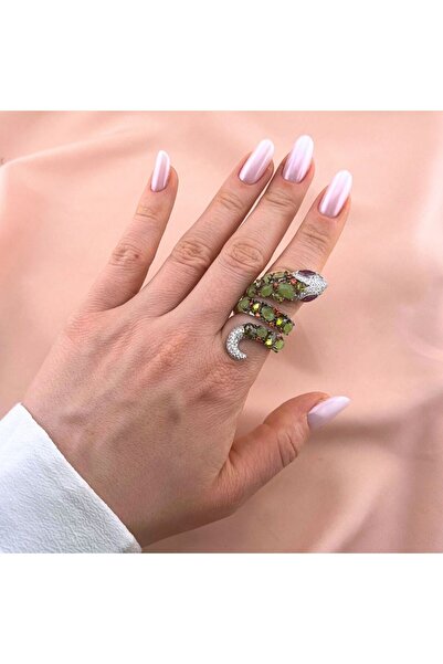 Bijuteria SORELLY Inel Argint Sarpe cu Pietre Verzi 12