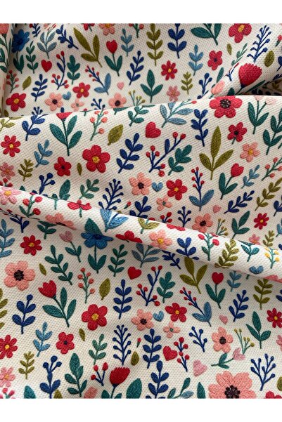 Favor 3D Nakış Çıtır Çiçek Desenli Kumaş 3