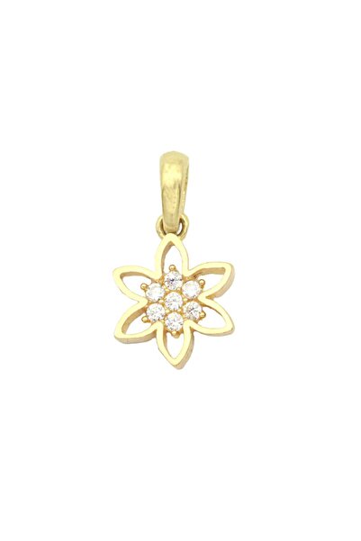 Bijuteria SORELLY Pandantiv Aur 14k Flower cu Pietre Zirconia