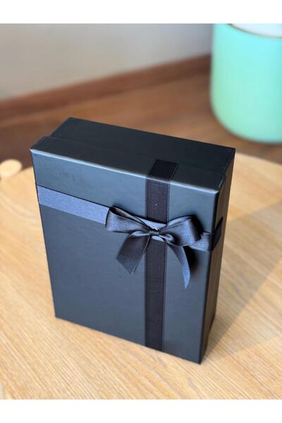 KOLİX Decorative Black Bowknot Large-Medium Size Box Gift Box Set Rigid Box Groom-Dowry Box