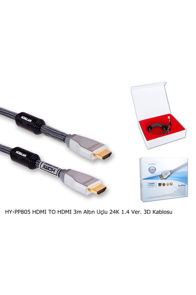 İMEXTECH HY-PP805 HDMI إلى HDMI بطول 3 أمتار مع طرف ذهبي 24K الإصدار 1.4 كابل...
