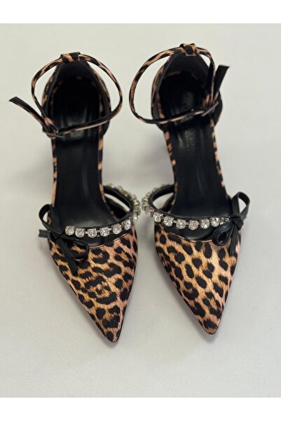 Shoes Leopar topuklu ayakkabı