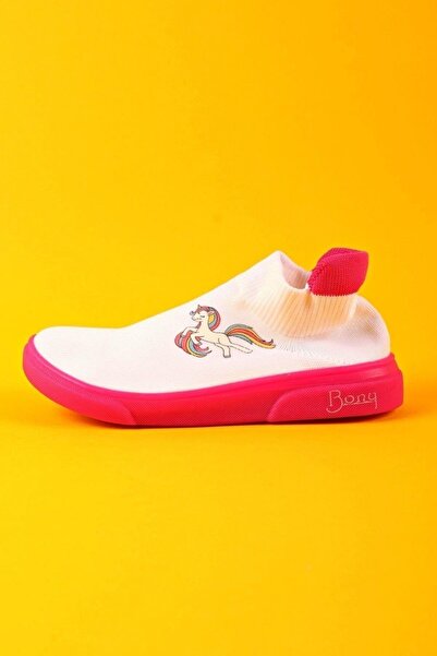 BONY SOCKS Παπούτσια με κάλτσα Pinky Unicorn Λευκό