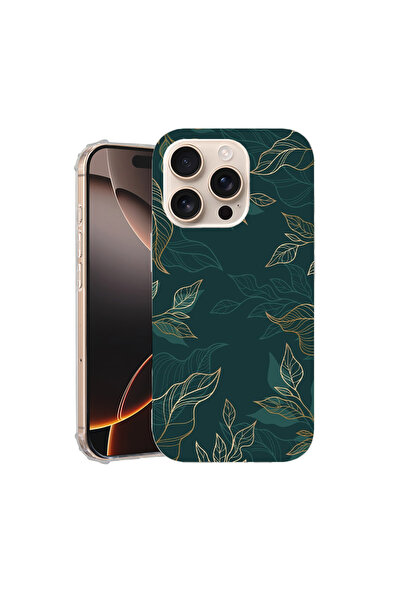 bestcase Αντικραδασμική θήκη πλάτης για Apple iPhone 16 Pro, πράσινα φτερά, A...