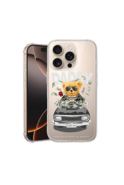 bestcase Αντικραδασμική θήκη πλάτης για Apple iPhone 16 Pro Max, αρκουδάκι Da...