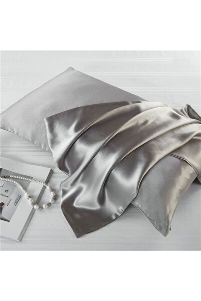 Hobibahçem Non-Sweat Silk Satin Pillowcase Set of 2 50X70 Silver