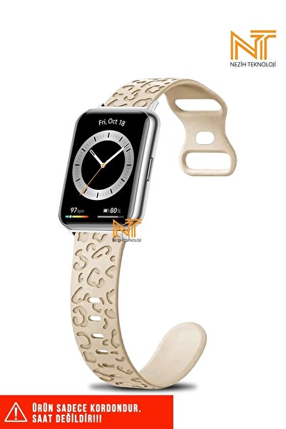 Nezih Case Huawei Watch Fit / Fit Elegant Uyumlu A+ Kalite Leopar Desenli Sil...