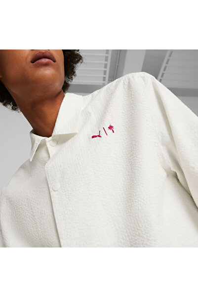 Puma Mens x PALM TREE CREW Coach Jacket - White