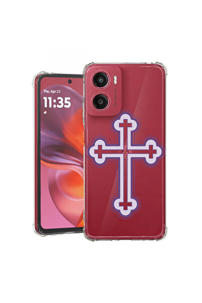 bestcase Αντικραδασμική θήκη πίσω μέρους για Motorola Moto G05, Μωβ Σταυρός, ...