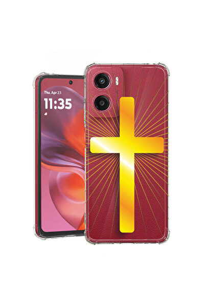 bestcase Carcasă spate antișoc pentru Motorola Moto G05, Golden Cross, 192635...