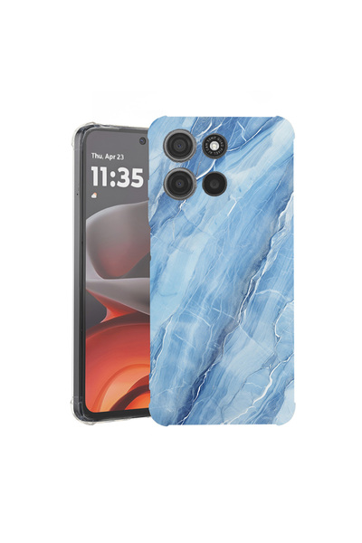 bestcase Carcasă spate antișoc pentru Motorola Moto G75, albastru marmorat, 1...