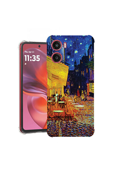 bestcase Husă spate antișoc pentru Motorola Moto E15, terasa Van Gogh Café noaptea, 1988242 AS 1283