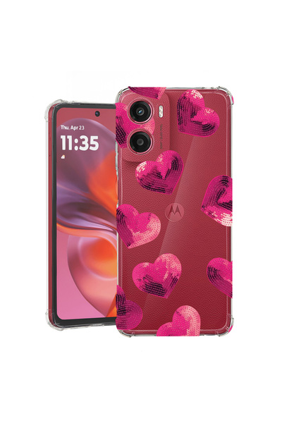bestcase Αντικραδασμική θήκη πίσω μέρους για Motorola Moto E15, με μοτίβο καρ...