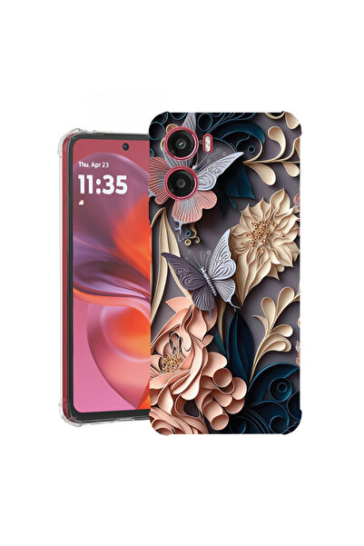 bestcase Carcasă spate antișoc pentru Motorola Moto E15, fluture, 1988242 AS ...