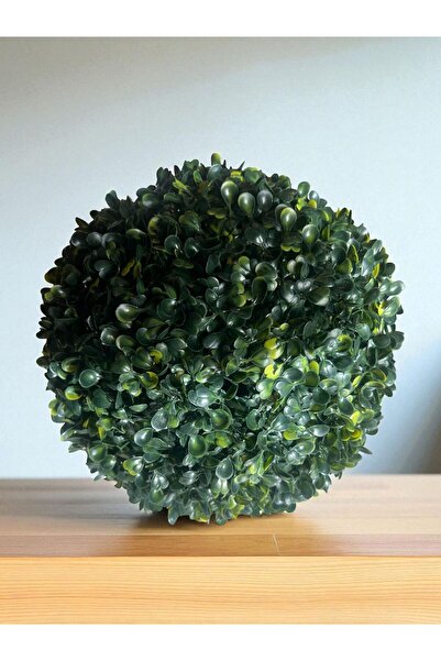 Happyland Yapay Çiçek Orta Boy Top Şimşir 25x25 cm Dekor