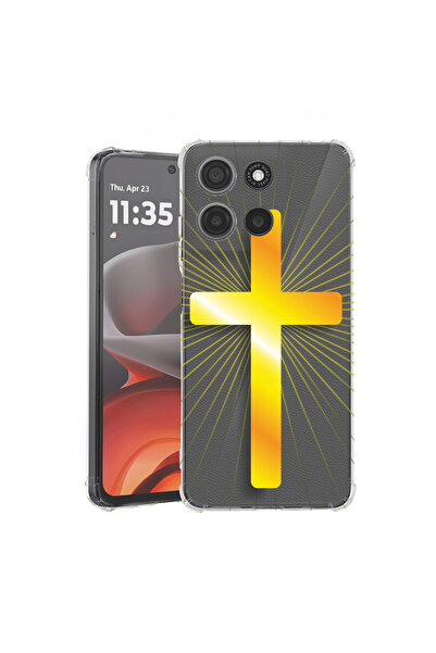 bestcase Carcasă spate antișoc pentru Motorola Moto G75, Golden Cross, 194601...