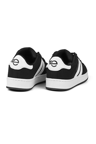 KAJILA Unisex Black White Lace-Up Comfortable Sneaker Casual Sports Shoes