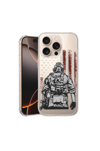 bestcase Carcasă spate antișoc pentru Apple iPhone 16 Pro, American Soldier, ...