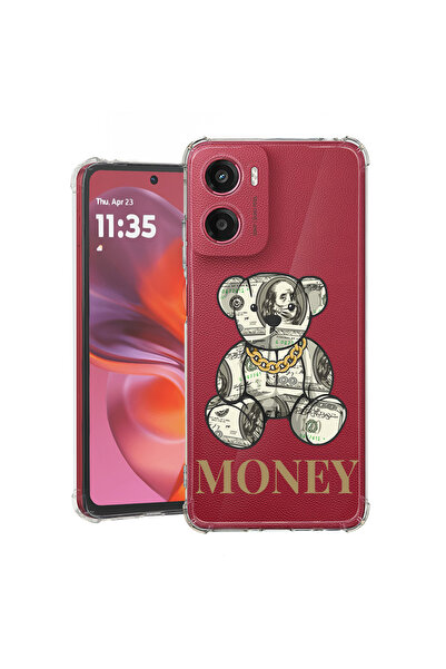 bestcase Carcasă spate antișoc pentru Motorola Moto E15, ursuleț de pluș cu b...