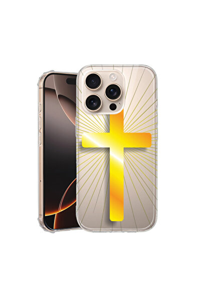 bestcase Carcasă spate antișoc pentru Apple iPhone 16 Pro, Golden Cross, AS 1786