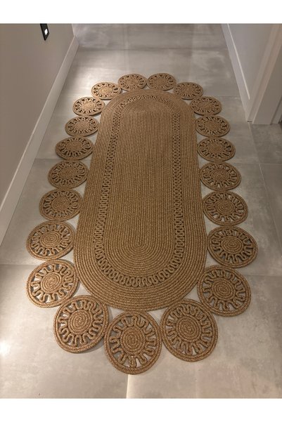 MaVaux Marguerite Özel Tasarım Hasır Jüt Kilim – Koridor, Antre ve Salon Halısı Yolluk