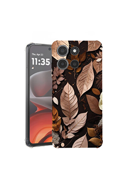 bestcase Carcasă spate antișoc pentru Motorola Moto G15, model pene de toamnă...