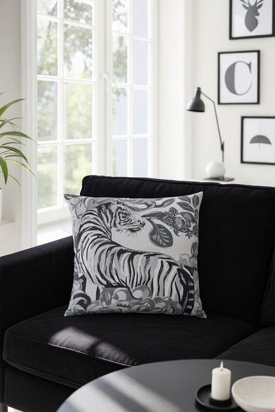 Premier Home Κάλυμμα μαξιλαριού με λουλούδια Tiger Μαύρο 43x43