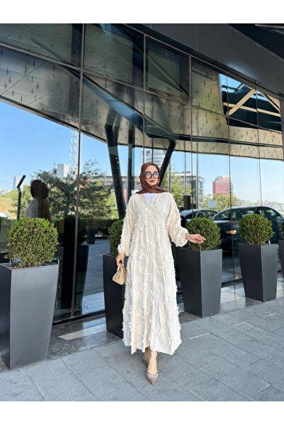 Moda Krash SAÇAKLI KUMAŞ YAZLIK ELBİSE