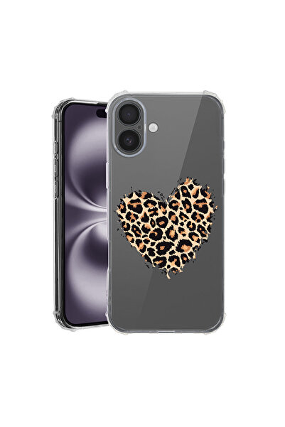 bestcase Carcasă spate antișoc pentru Apple iPhone 16, model inimă leopard, AS 761