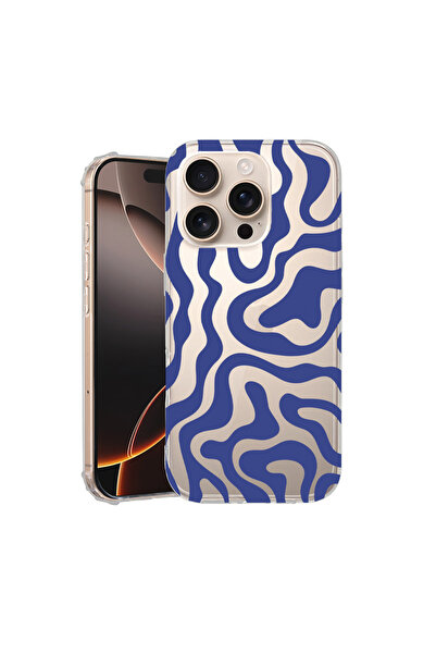 bestcase Carcasă spate antișoc pentru Apple iPhone 16 Pro, linie abstractă al...