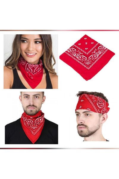 OEM Bandana, cotton scarf, 55x55 cm, red