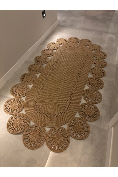 MaVaux Marguerite Özel Tasarım Hasır Jüt Kilim – Koridor, Antre ve Salon Halısı Yolluk