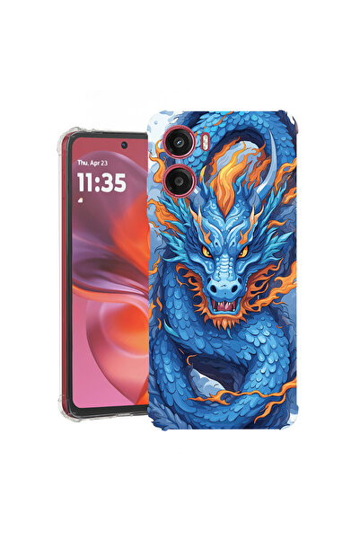 bestcase Carcasă spate antișoc pentru Motorola Moto E15, Blue Dragon, 1988242...