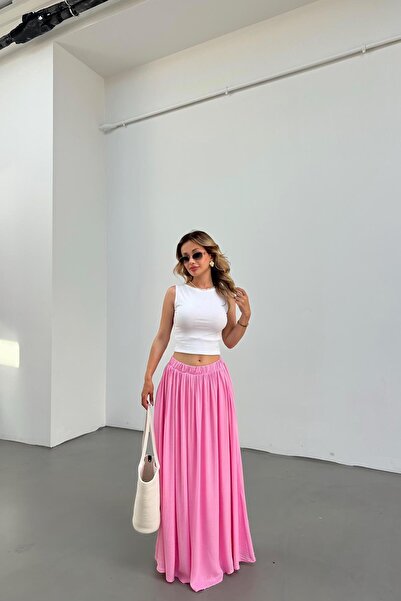 mylove تنورة مبطنة من ألاشاتي باللون الوردي
