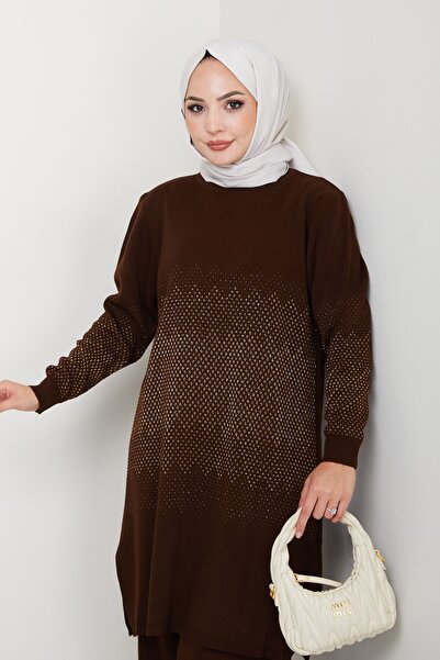 KAYA BUTİK Sim Detaylı Triko Tunik