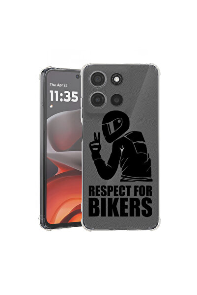 bestcase Carcasă spate antișoc pentru Motorola Moto G75, Respect For Bikers, ...