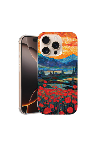 bestcase Carcasă spate antișoc pentru Apple iPhone 16 Pro, maci în apus de so...