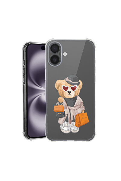 bestcase Удароустойчив калъф за Apple iPhone 16 Plus, Пазаруване с плюшено ме...