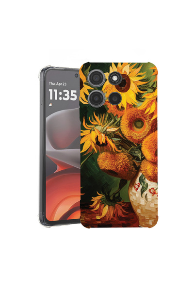 bestcase Carcasă spate antișoc pentru Motorola Moto G15, pictură floarea-soar...