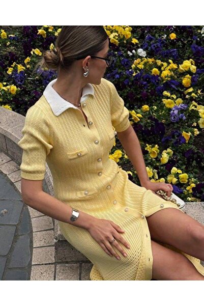 Almira Triko elbise maxi boy