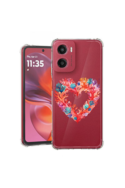 bestcase Carcasă spate antișoc pentru Motorola Moto E15, culoare inimă coral,...