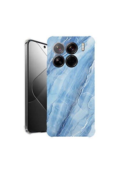 bestcase Carcasă spate antișoc pentru Xiaomi 15 Pro, marmură albastră, 192636...